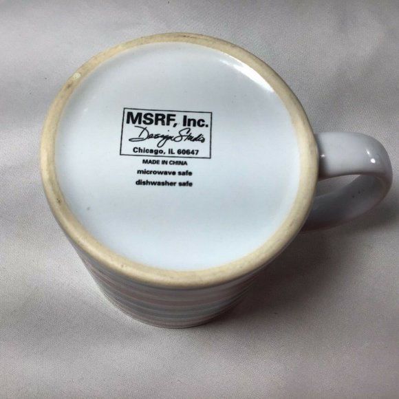 Red Green Striped Christmas Mug MSRF Design Studio 10 Oz Holiday Mug - Picture 5 of 5